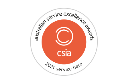 2021 service hero CSIA australia service of excellence award logo