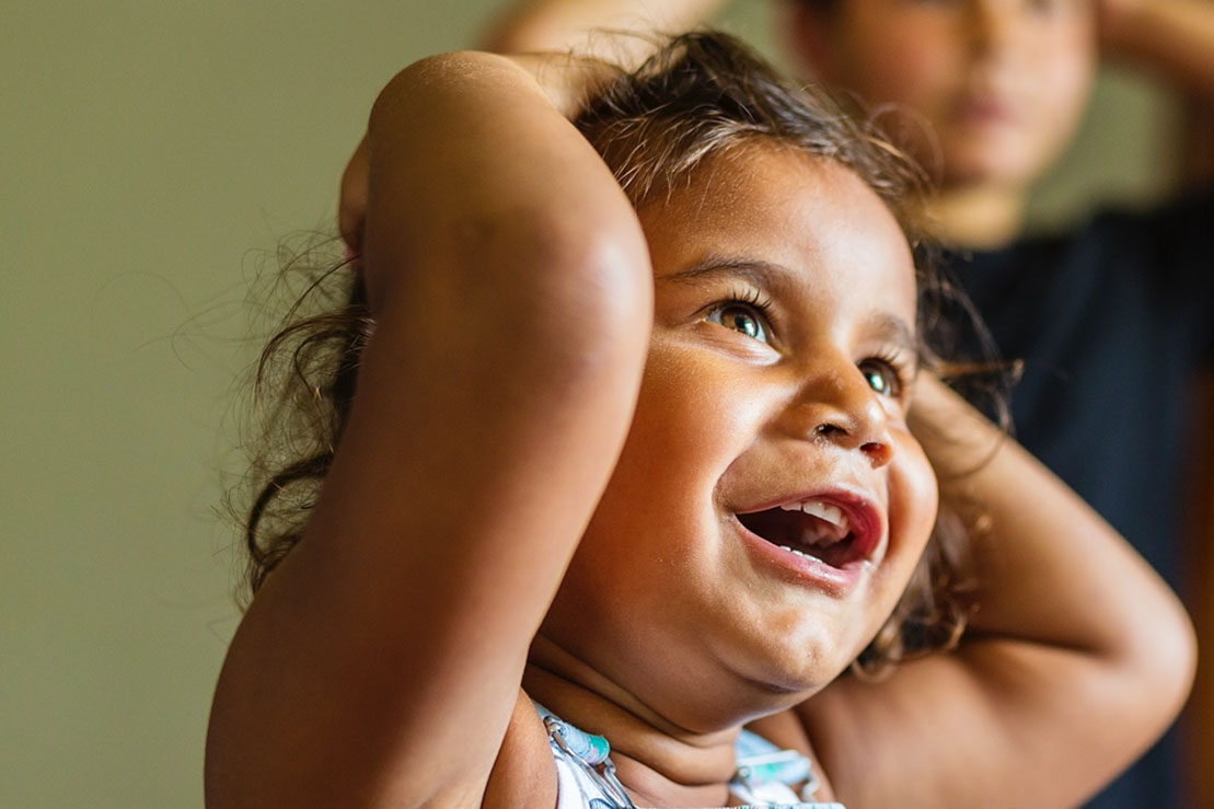 Smiling First Nations toddler